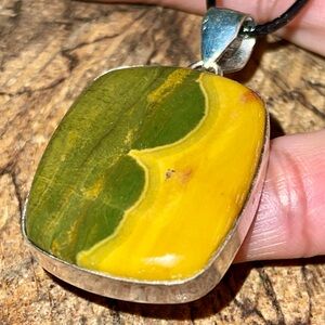 Rainforest Rhyolite Jasper Pendant 2”